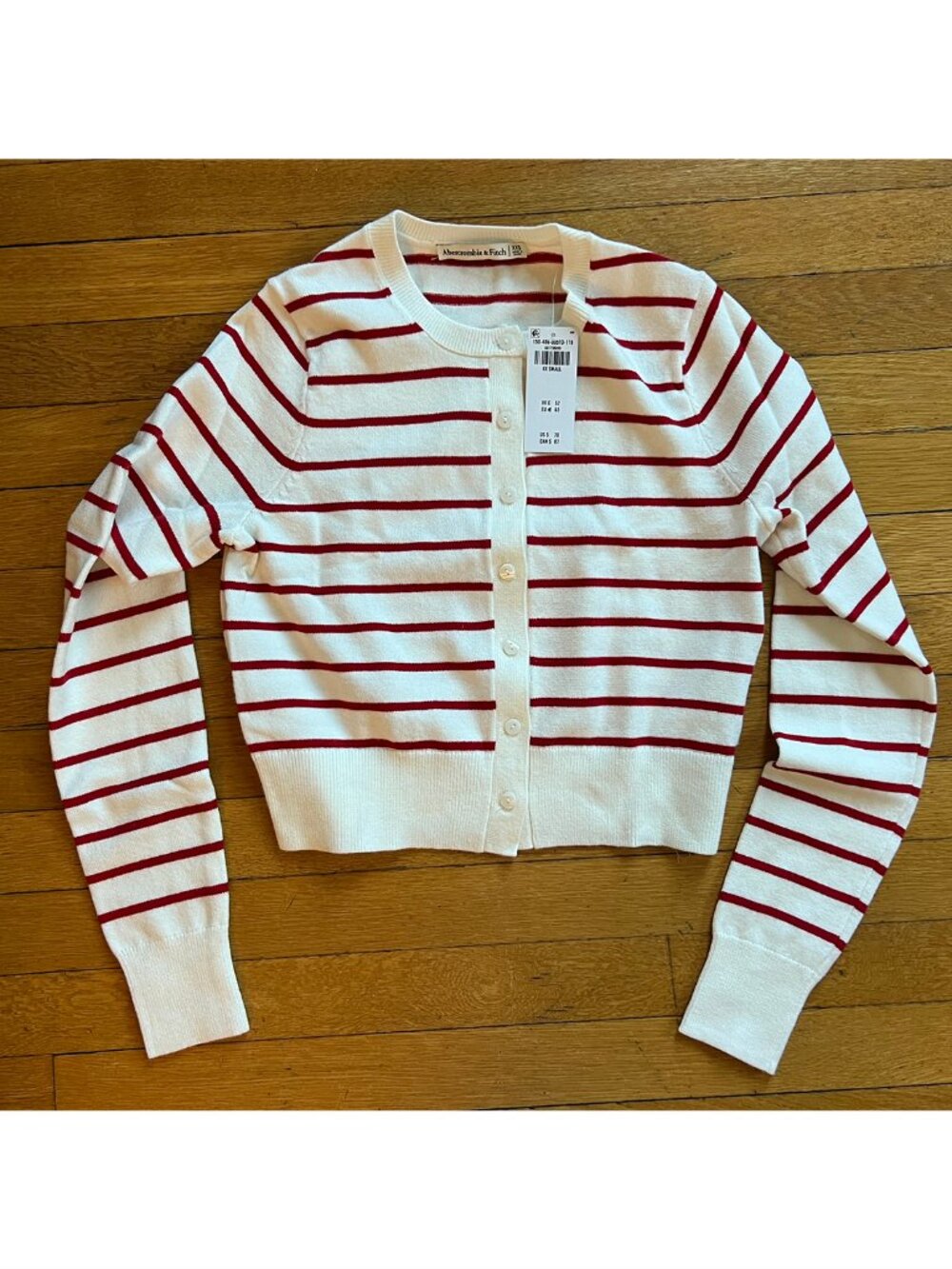 NWT Abercrombie Red & White Striped Sweater, XXS